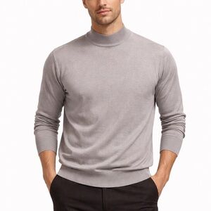 Enro Men's Classic Beige Turtleneck Sweater